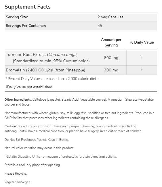 Kurkuma in bromelain - 90 kapsul