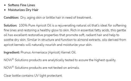 Marelično olje | 100% vlažilno olje - 118 ml