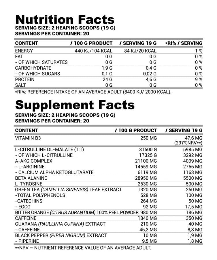 La upor pred vadbo | Dodatna moč - 380 gramov