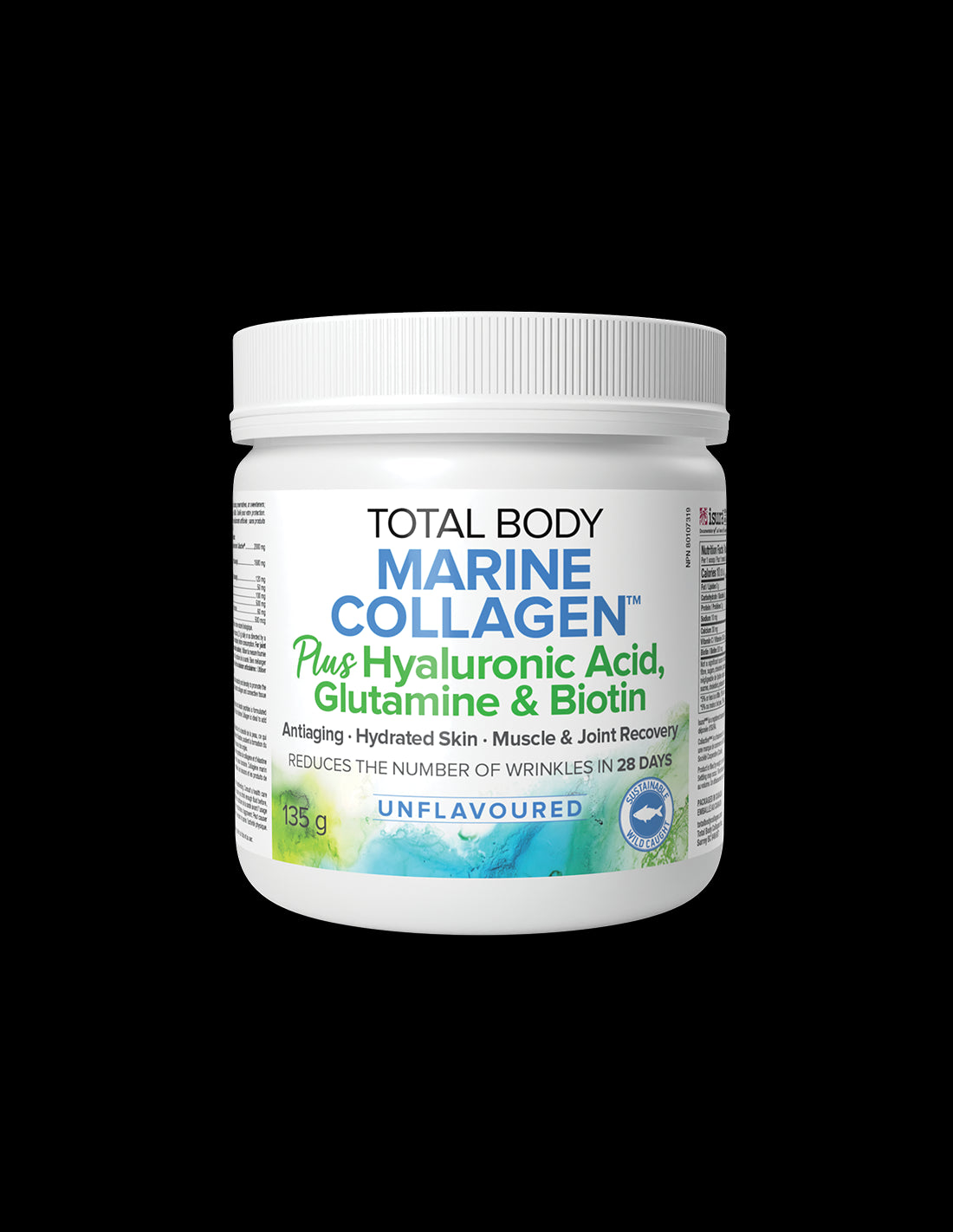 Fish collagen powder, with hyaluronic acid, glutamine and biotin - Total Body Collagen™, 135 g Natural Factors - Nutra Best Europe
