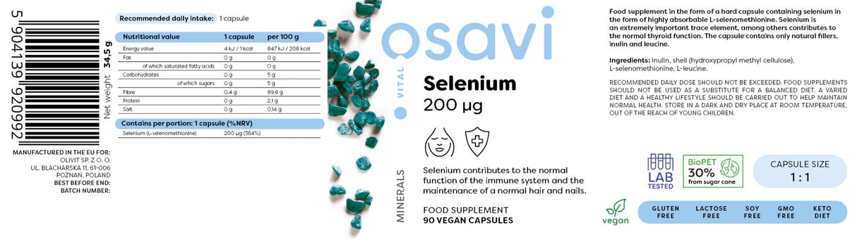 Selen 200 mcg - 90 kapsul