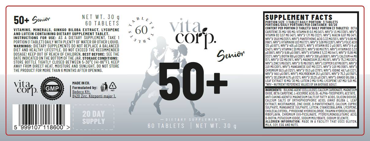 Starejši 50+ multivitamin - 60 tablet