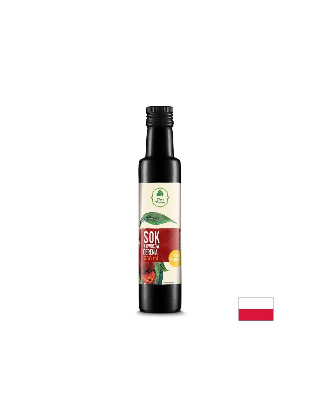 Organic Dogwood sok za dodajanje pijač in obrokov - z poživljajočim in imunskim učinkom, 250 ml