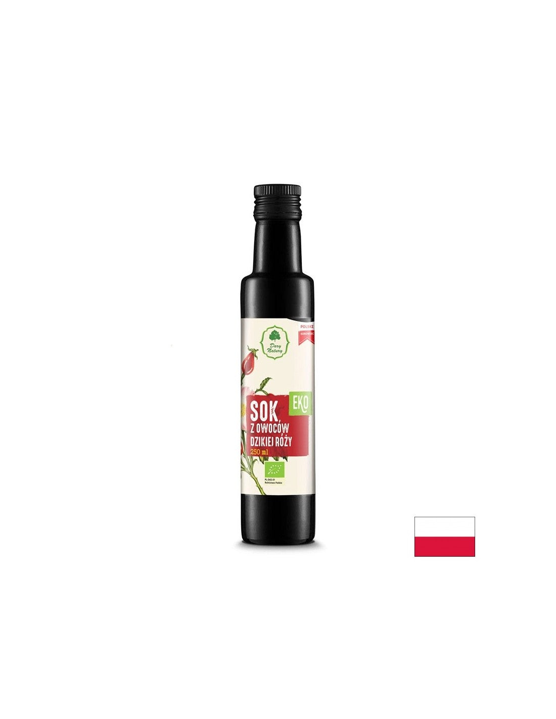 Organic Rosehip sok za dodajanje pijač in obrokov - imunsko, srčno -žilno in presnovno zdravje, 250 ml