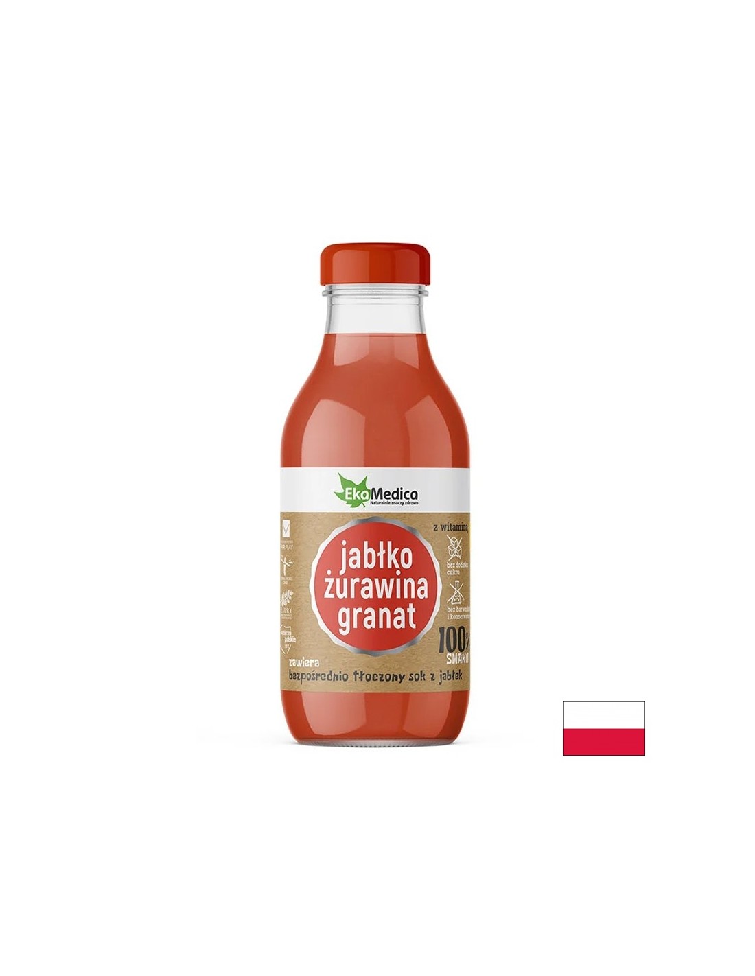 Jabolčni, brusnični in granatni sok - zaščita imunskega in antioksidantov, 300 ml