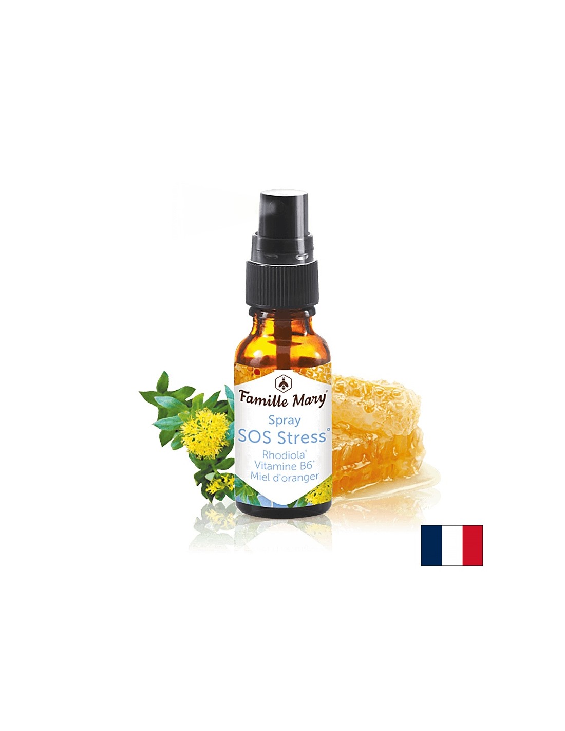 Razpršilo za proti stresu z zlato korenino in vitaminom B6 - SOS Stres Rhodiola, vitamin B6, Miel D'Oranva, 20 ml