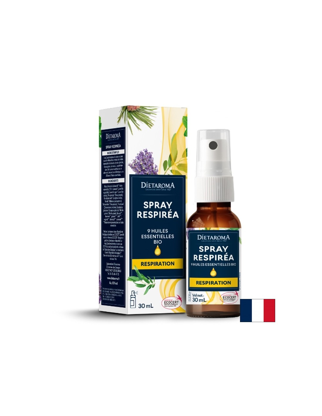 Razprševanje respiratornega sistema z 9 vrstami eteričnih olj, 30 ml