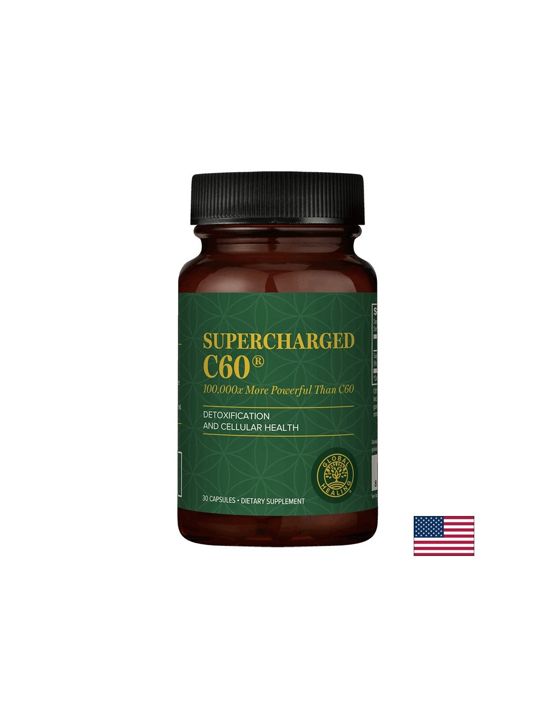 Supercharged C60® - mikroaktivirani aktivirani ogljik, 30 kapsul Global Healing