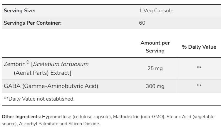 Mimni in fokus z Zembrin® in GABA - 60 kapsul