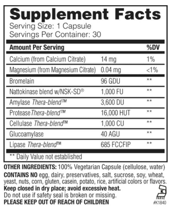 Natto-K | Nattokinaza z bromelain & encimi - 90 kapsul