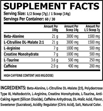 RDX pred vadbo - 420 gramov