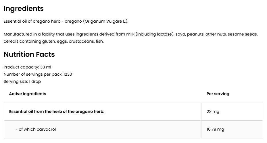 Oregano eterično olje - 30 ml