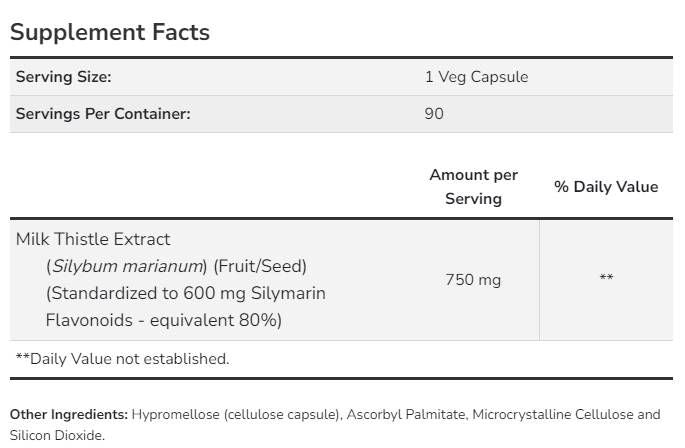 Ekstrakt mlečnega ostrenja 750 mg - 90 kapsul