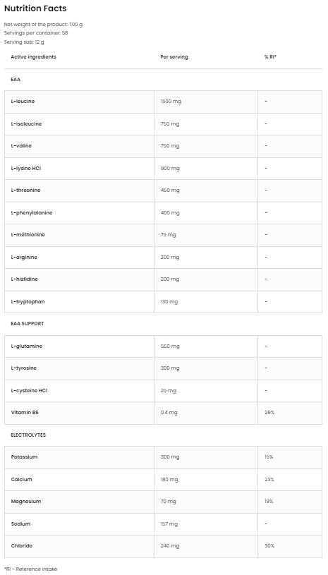 Eaadvanced | Z glutaminom in elektroliti - 540 gramov