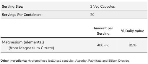 Magnezijev citrat 400 mg - 60 kapsul