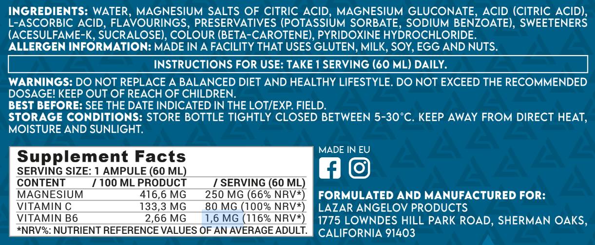 Magna Shot | z vitaminom C & B6 - 60 ml