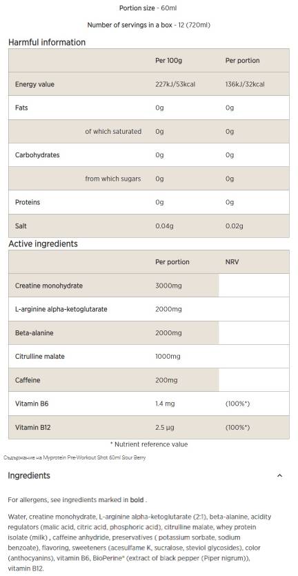 Pred vadbo je bil strel 60 ml