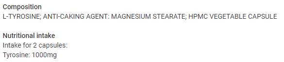 L -tirozin 1000 mg - 60 kapsul