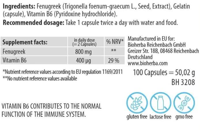 Fenugreek Seed 400 mg - 100 kapsul