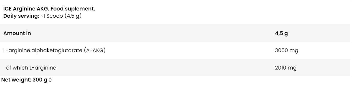 Ledeni arginin AKG - 300 gramov