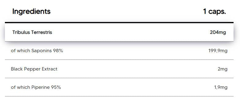 Tribulus Terrestris 204 mg | z 98% saponinov - 120 kapsul