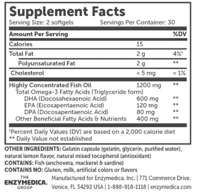 Aqua Biome omega -3 klasična moč 1200 mg - 60 gel kapsul