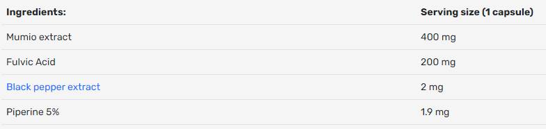 Mumio Shilajit 400 mg - 100 kapsul