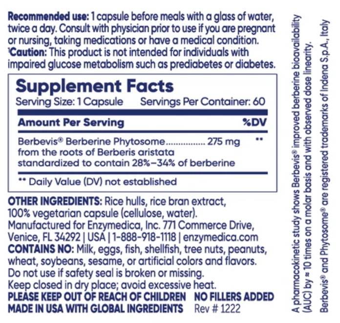 Berberinski fitosom | z Berbevis® - 60 kapsul