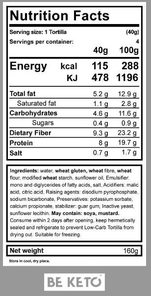 Keto tortilja - 4 x 40 gramov