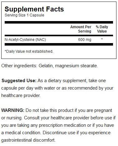 NAC N-acetil cistein 600 mg 100 kapsul