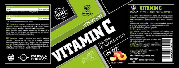 Vitamin C 500 mg - 100 žvečilnih tablet