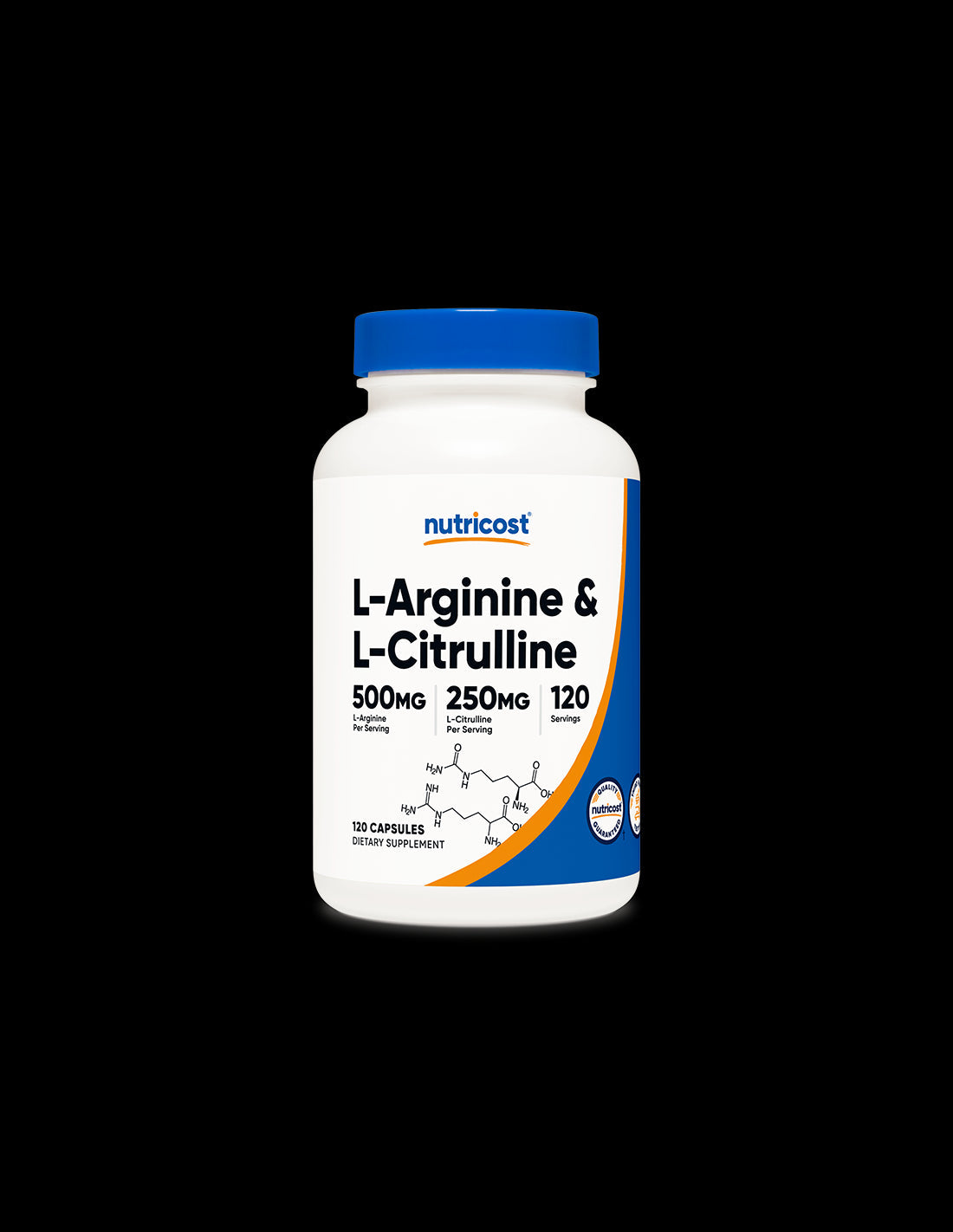 Tone and energy - L-Arginine + L-Citrulline (L-Arginine + L-Citrulline), 550 mg + 250 mg/120 capsules Nutricost - Nutra Best Europe