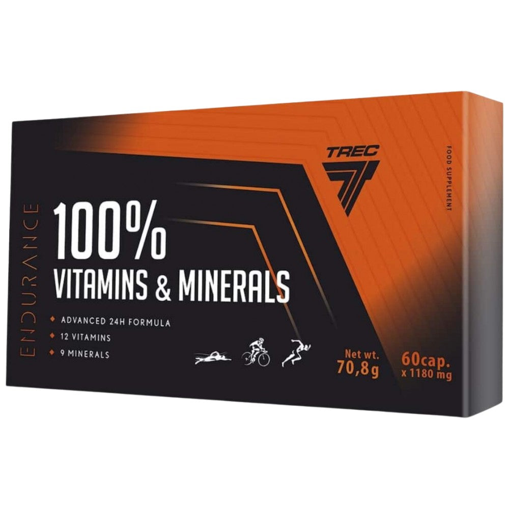 100% vitamini in minerali | Vzdržljivost - 60 kapsul