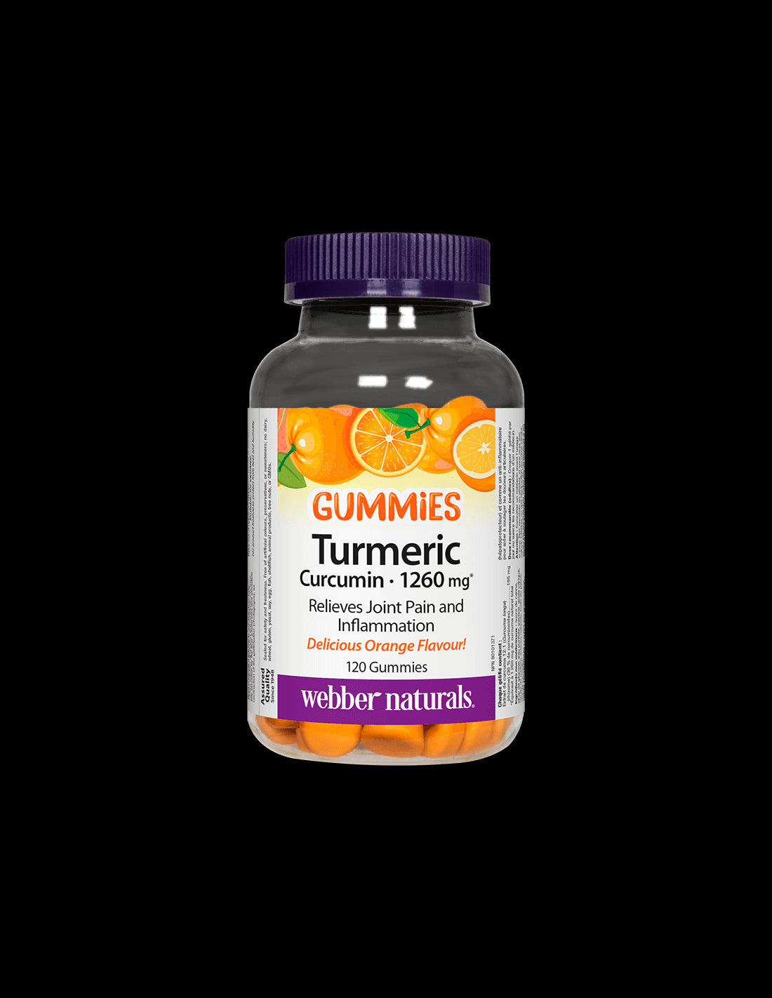 Turmeric Curcumin Gummies / Turmeric, 120 orange-flavored jelly tablets Webber Naturals - Nutra Best Europe