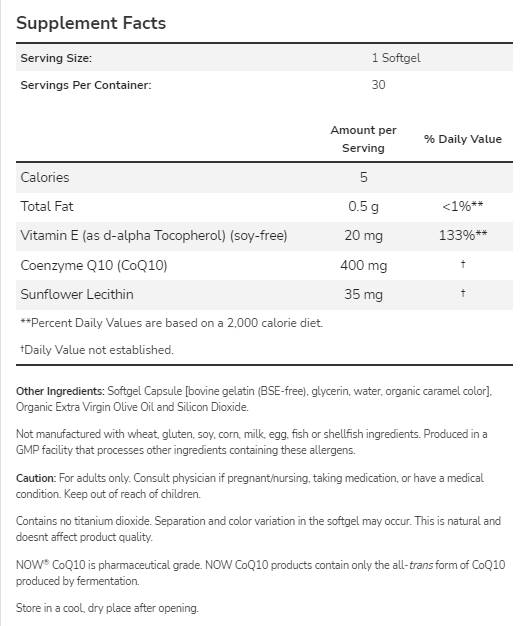 CoQ10 400 mg - 30 gel kapsul