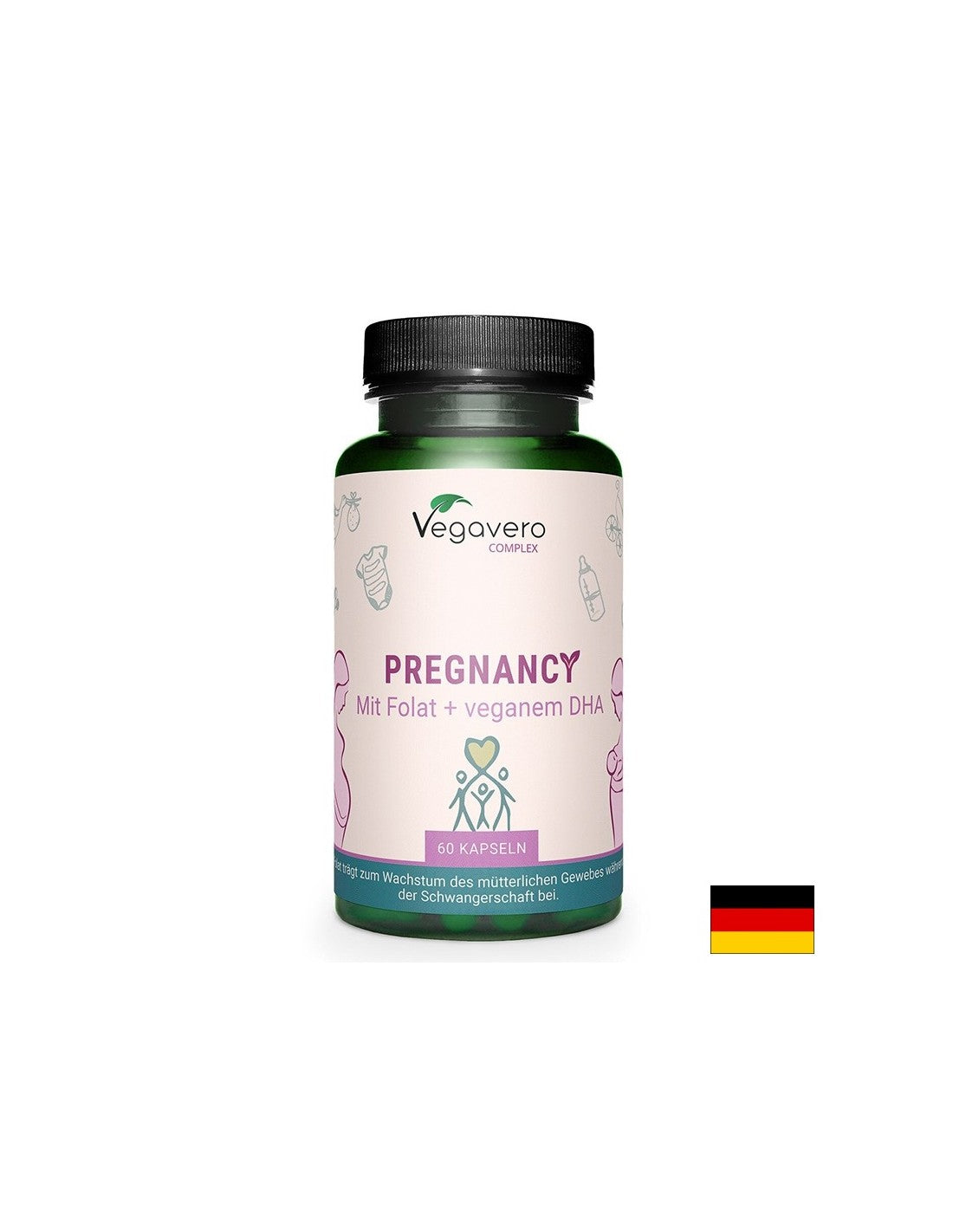 Veganski vitamini in minerali za nosečnice in doječe ženske z rastlinskim EPA/ DHA in ingvenom, 60 kapsul