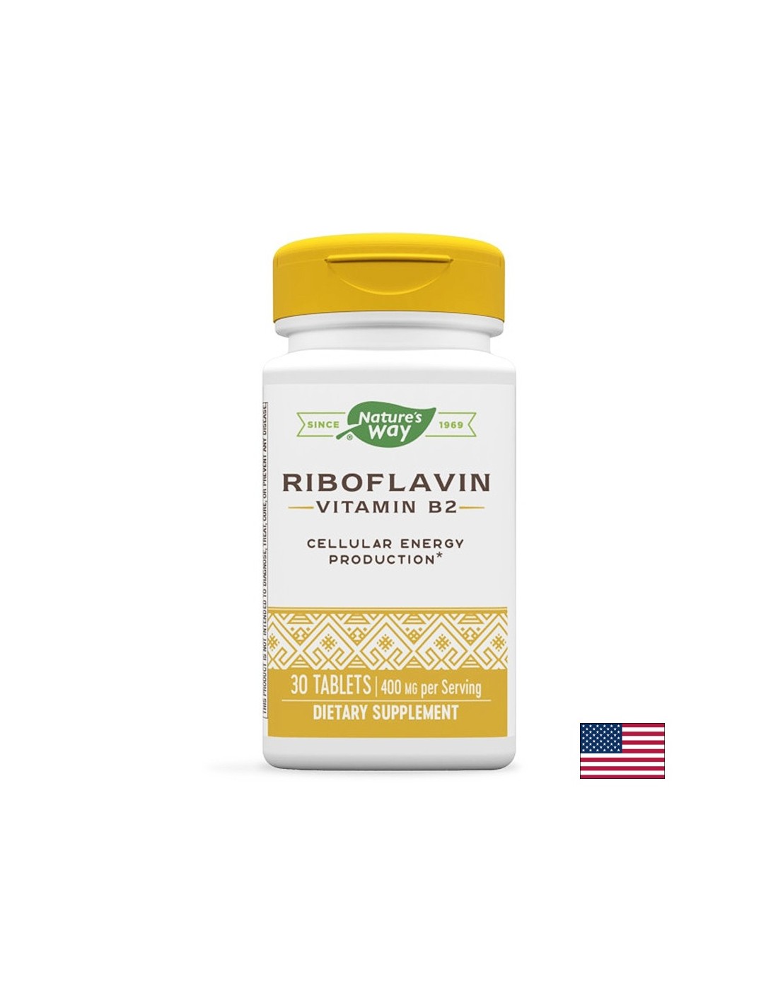 Vitamin B2 (riboflavin) - celična energija, ton in vid, 400 mg, 30 tablet