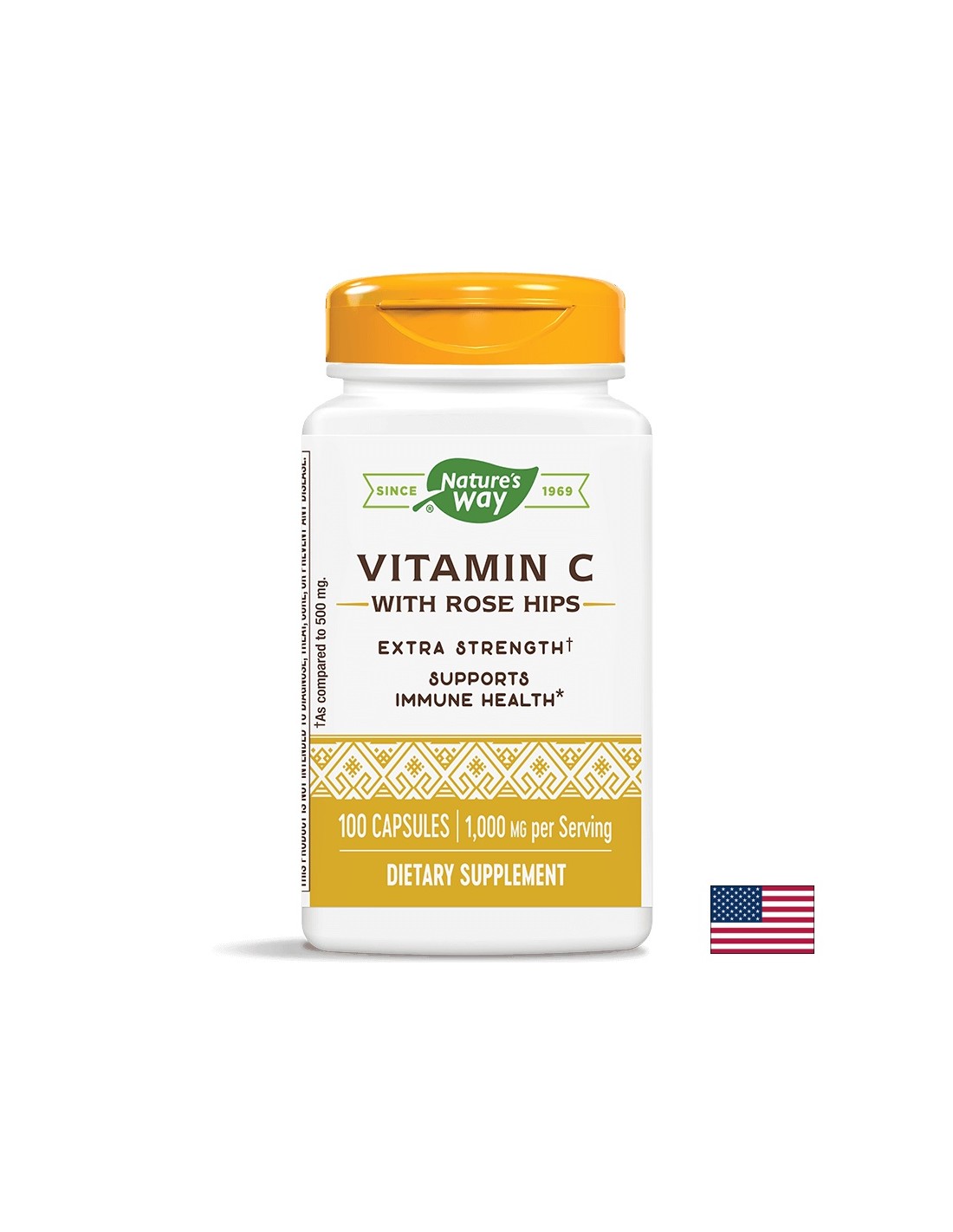 Vitamin C z vrtnimi boki/ vitamin C 1000 mg & Rosehip x 100 kapsule Narava pot
