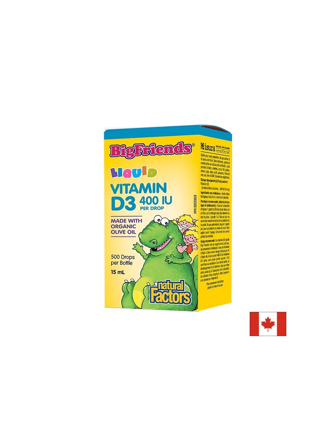 Bigfriends tekoči vitamin D3 za otroke 400 iu - 15 ml