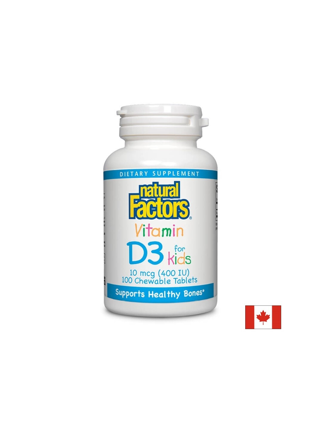 Vitamin D3 za otroke 400 iu - 100 žvečilnih tablet