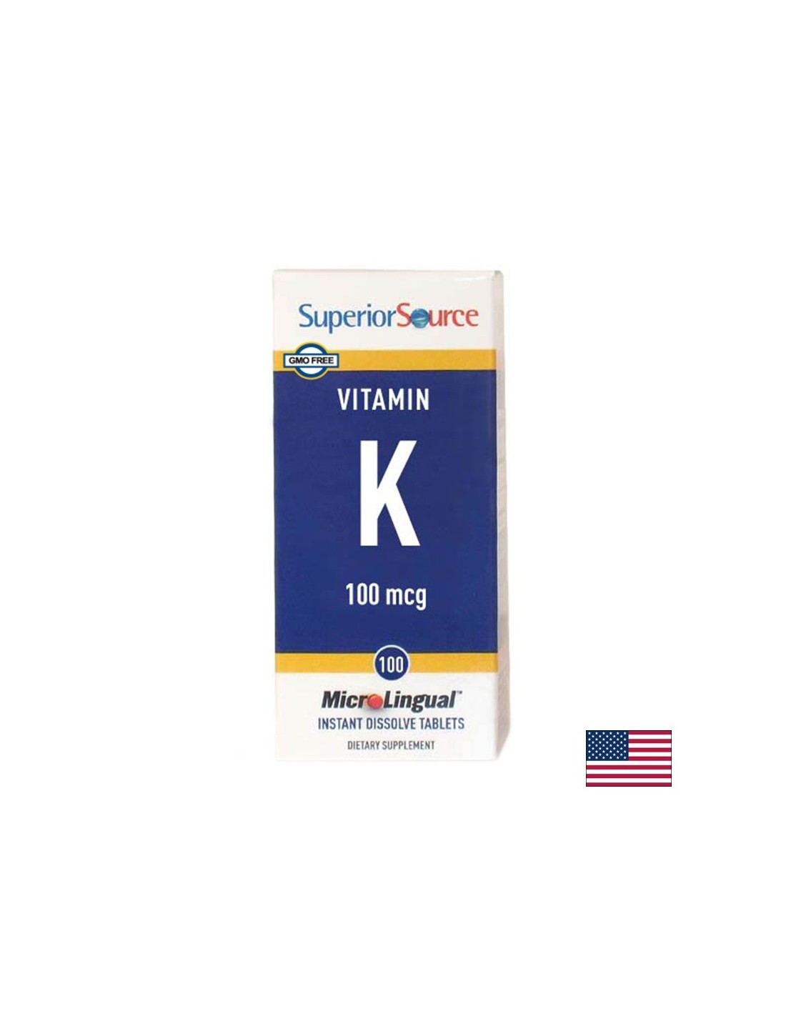 Vitamin K1 - kosti in kardiovaskularni sistem, 100 µg x 100 podjezičnih tablet <tc>Superior Source</tc>