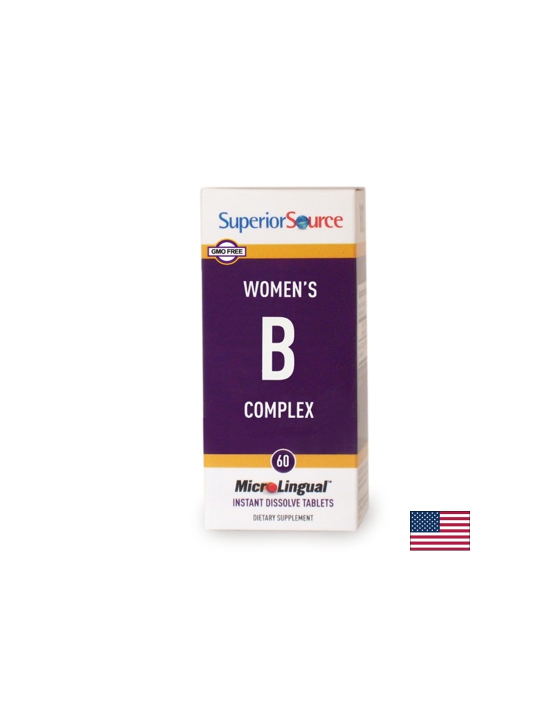 Kompleks vitaminov B za ženske, 60 podjezičnih tablet <tc>Superior Source</tc>