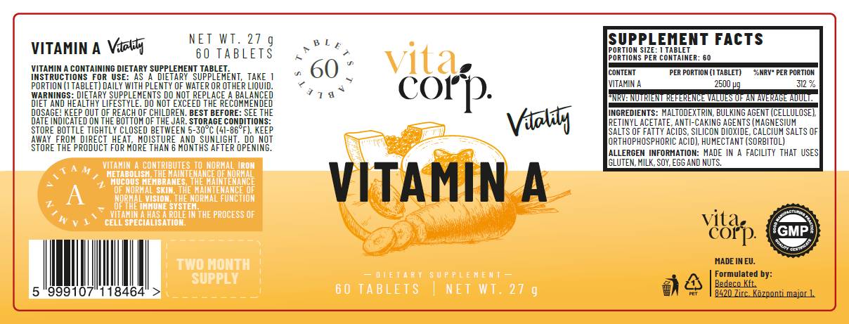 Vitamin A 2500 mcg - 60 tablet