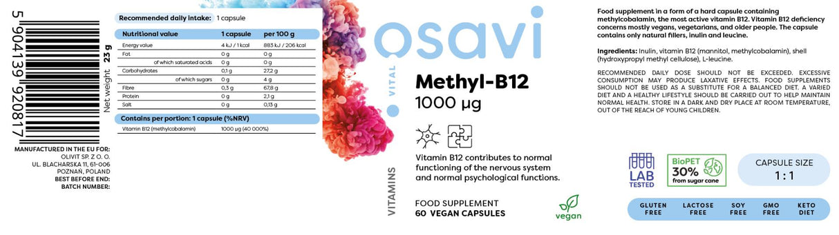 Metil B -12 1000 mcg - 60 kapsul