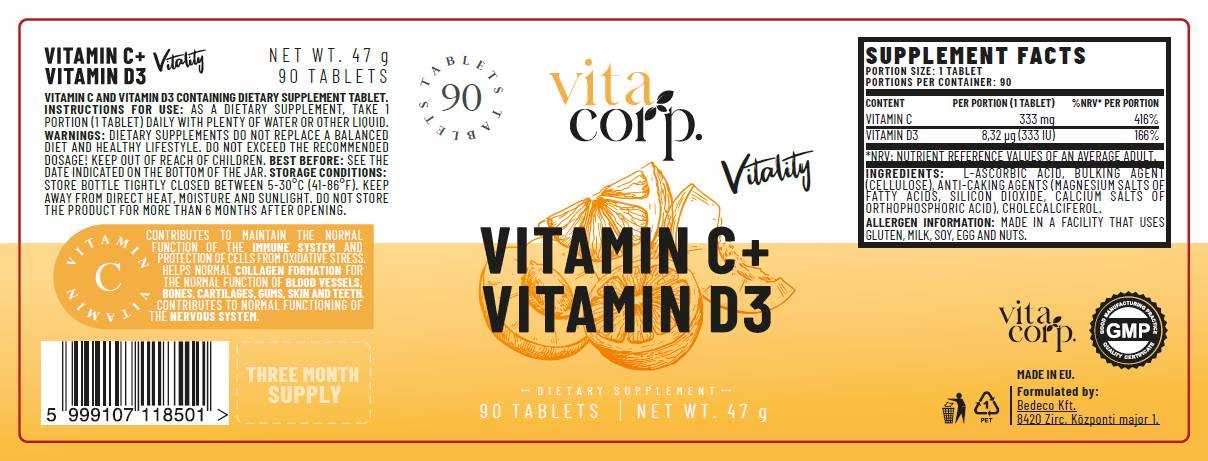 Vitamin C + vitamin D Vitalnost - 90 tablet