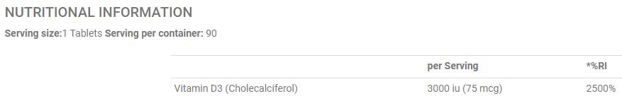 Vitamin D3 90 tablete