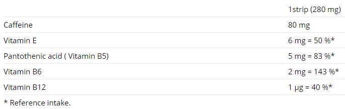 Valovni kofein mentol trakove 5 paketov