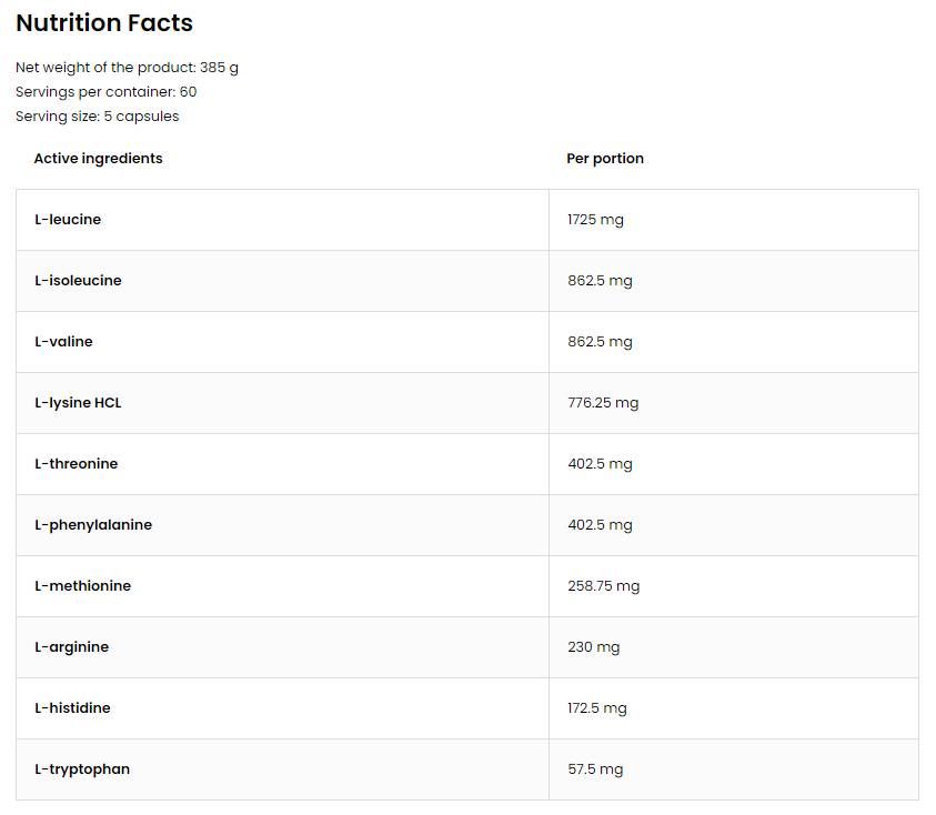 EAA 5750 / Essential aminokisline - 300 kapsul