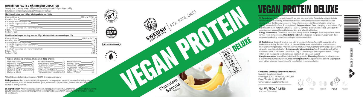 Veganski protein Deluxe | od graha, riža in oves - 750 gramov