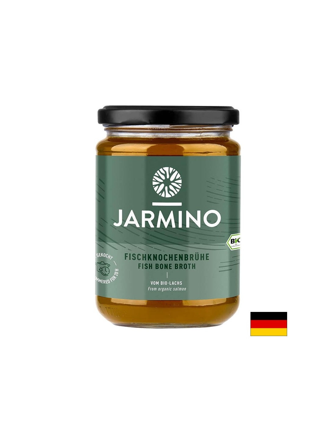 Ribja kostna juha bio - (z začimbami, zelenjavo in kamnito soljo), 350 ml